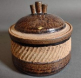 Vintage Earthenware Jar With Lid