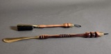 Hand Made Wood And Brass Shoe Horn Set