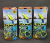 3 NEW US Divers Snorkel Sets