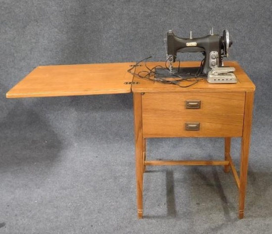 Vintage White Electric Sewing Machine
