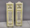 2 Yellow Cab Tin Thermometers