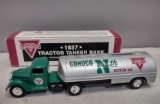 Vintage ERTL Conoco Die Cast 1937 Tractor Tanker Bank