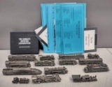 14 Vintage Franklin Mint Pewter Locomotives