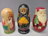 3 Vintage Russian Nesting Doll Sets