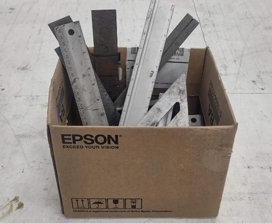 Box Full of Squares And Measuring Tools
