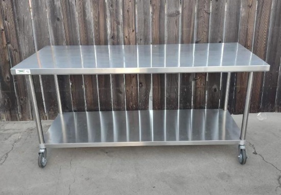 Regency Rolling Stainless Steel Commercial Work Table with Undershelf