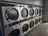 6 Dexter Commercial Double Stack 30 Pound Capacity Coin Operated Dryers