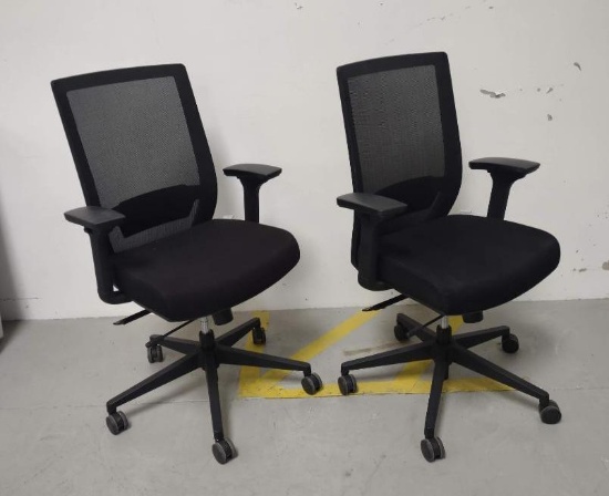 2 Mesh Back Adjustable Office Chairs