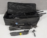 LOT of Tripods And Backdrop Stands