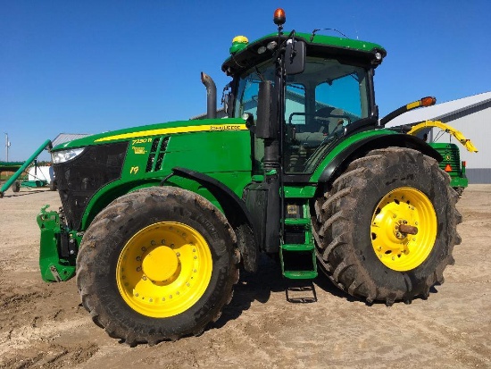 2013 John Deere 7230R MFD tractor; deluxe cab; IVT 26 MPH transmission; 1,000 front & rear PTO;