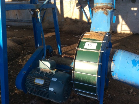 Cornell 11" x 40" blower w/ 50 hp. electric motor & pipe to cyclone.