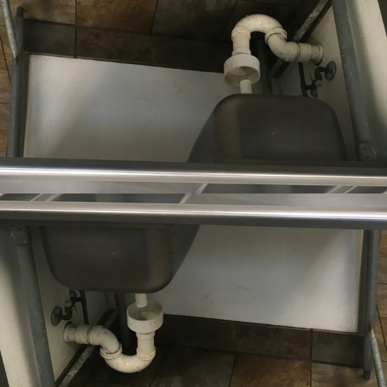 Eagle 4' stainless steel single compartment sink.