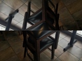 2 - wood frame chairs w/ padded seats; (2 - TIMES THE MONEY).