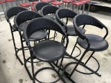 7 - metal black padded seat & back bar stools; (7 - TIMES THE MONEY).