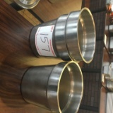 3 - round stainless steel containers; No Lids; (3 - TIMES THE MONEY).