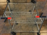 Wire serving cart.