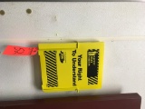Safety data sheet & rack; white wire rack; sanitizer station & soap dispens