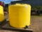 1,650-gallon plastic liquid tank; vertical gusset; 2in hose valves; on pallet; s/n 89417668.