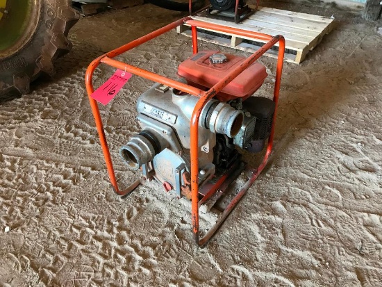 Multiquip 3in trash pump w/ Honda 8hp engine; s/n 30ITA-1042.