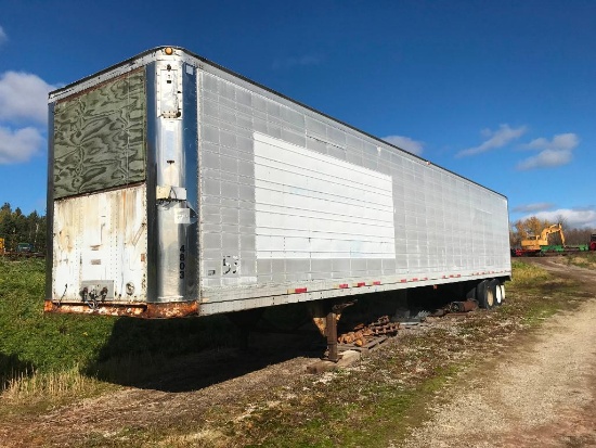 (SELLS NO TITLE) Trailmobile 53ft aluminum refer van storage trailer; VIN: n/a. (CONTENTS NOT