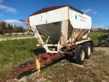 10-ton tandem axle fertilizer tender; stainless steel dual compartment tank; stainless steel auger;
