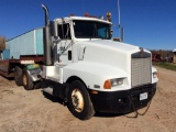 (TITLE) 1989 Kenworth tandem axle day cab truck tractor; Cat 425 hp; 13-speed; wet kit; miles