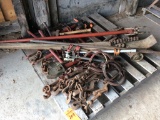 Pallet of binders; chain wrench & misc.