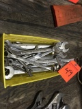Plastic tub of combo end wrenches.