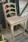 Oak ladder back counter stools; (Unfinished).