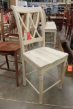 Maple X back counter stool; (Unfinished).