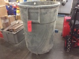Rubbermaid waste cans on casters.