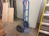 Blue 2-wheel cart.