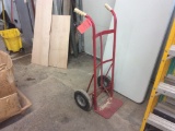 Red 2-wheel cart.