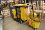 1 - cleaning cart & additional mop bucket.