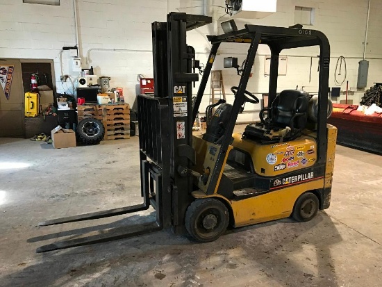 1998 Caterpillar GC18K cushion tire forklift; LP gas engine; 3,500 lb capacity; 186in lift; side