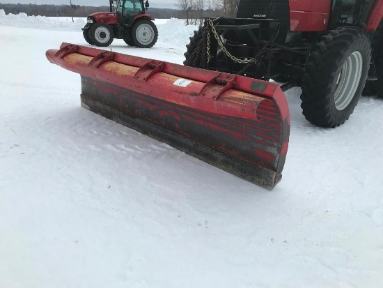 Frink 11ft hyd angle snow plow blade; fits Case IH MX150 & MX170 tractors; s/n 3611PPT-15LL. (Case