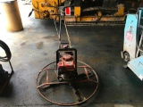 Mustang 36in power concrete trowel w/ 3 1/2 hp Briggs & Stratton gas engine.