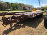 (TITLE) 1979 Miller CT60 tandem axle tilt top flatbed tag trailer; dual wheels; 24ft deck; vin