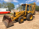 Ford 555A tractor loader backhoe; cab w/ heat; 4x4; shuttle trans; standard hoe; 2-stick control;
