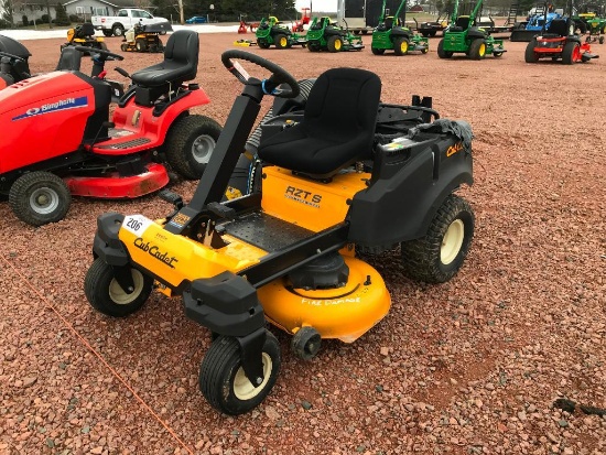 Cub Cadet RZTS lawn tractor; deck & bagger; fire damage/non running ; s/n 1K194H10259.