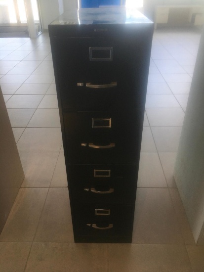 Anderson 4-drawer black letter file cabinet.