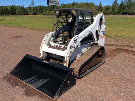 2001 Bobcat T190 Turbo track skid loader; OROPS; aux. hyds; hand & foot controls; 72" bucket; 3,599