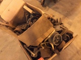 Box of assorted casters.