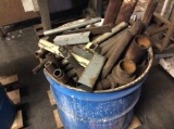 Barrel of scrap iron.