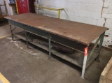 3' x 9' steel work table.