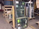 Lot of assorted insulated leaded glass w/ leaded grids & rack.