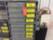 Kimball 11-drawer organizer; plastic caps & plugs; lock nuts; bolts; fasteners; heat shrink
