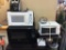 Microwave coffee pot & rack.