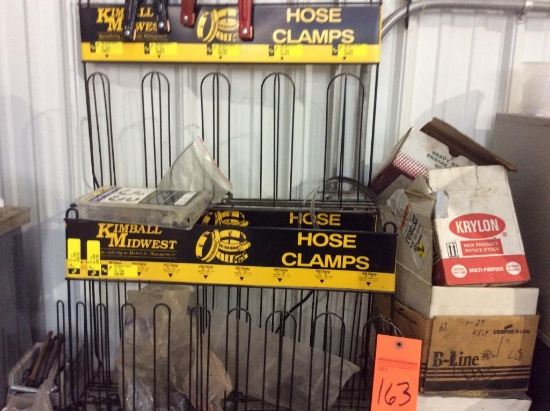 3 - Kimball hose clamp racks & snap rings & misc.