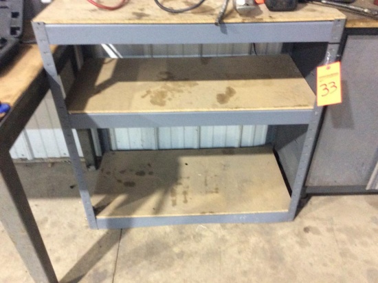 Steel shelving unit.